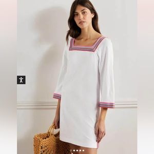 Boden White Embroidered Jersey Tunic- Size 14L